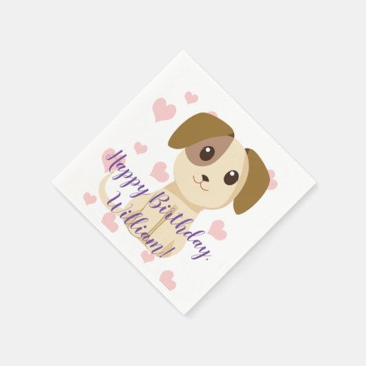 Serviette En Papier Chiot doux (Coin)