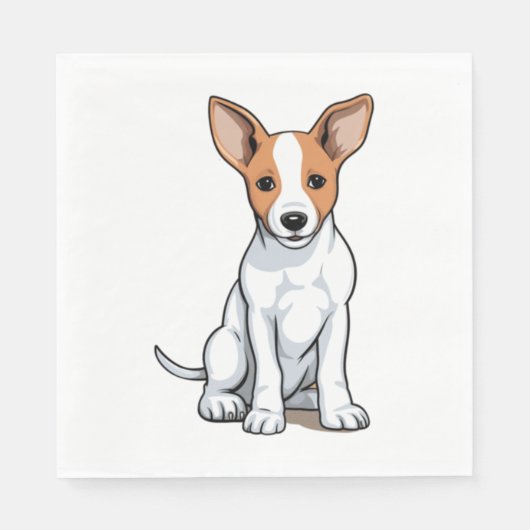 Serviette En Papier Chiot Kawaii Basenji (Devant)