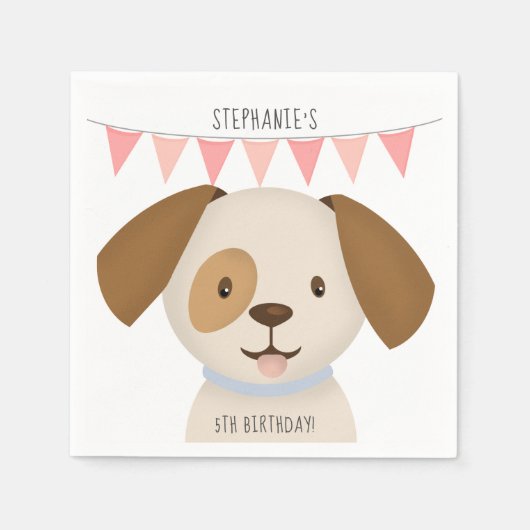 Serviette En Papier Chiot Mignon (Devant)