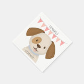 Serviette En Papier Chiot Mignon (Coin)
