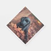 Serviette En Papier Chiot noir du laboratoire (Coin)