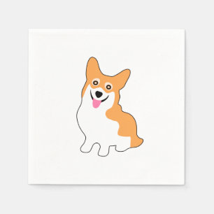 Serviette En Papier Chiot occidental mignon de corgi de Pembroke