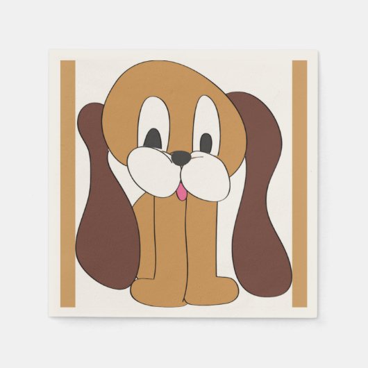 SERVIETTE EN PAPIER CHIOT OREILLES LONGE (Devant)