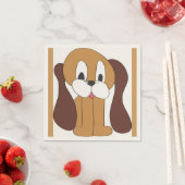 SERVIETTE EN PAPIER CHIOT OREILLES LONGE (En situation)