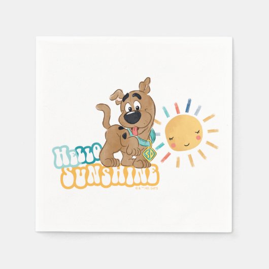 Serviette En Papier Chiot Scooby-Doo "Bonjour soleil" (Devant)