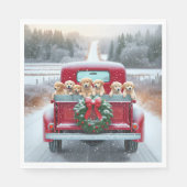 Serviette En Papier Chiots de Noël Golden Retriever (Devant)