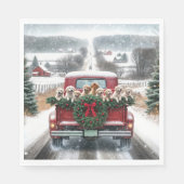 Serviette En Papier Chiots de Noël Golden Retriever (Devant)
