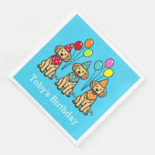 Serviette En Papier Chiots d'or Retriever Puppies Papier d'anniversair (Coin)