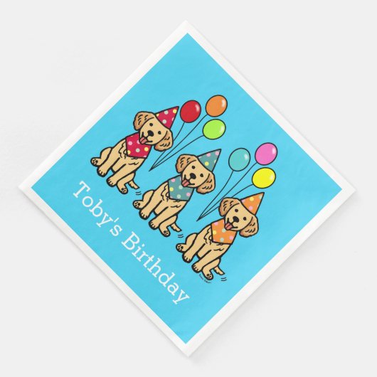 Serviette En Papier Chiots d'or Retriever Puppies Papier d'anniversair (Coin)