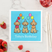 Serviette En Papier Chiots d'or Retriever Puppies Papier d'anniversair (En situation)