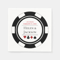 Chip de poker noir et blanc Mariage Las Vegas