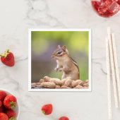 Serviette En Papier Chipmunk aux cacahuètes (En situation)
