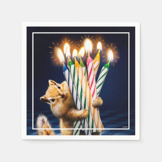 Serviette En Papier Chipmunk Birthday Candles (Devant)