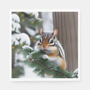 Serviette En Papier Chipmunk de Noël