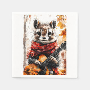 Serviette En Papier Chipmunk Guitare