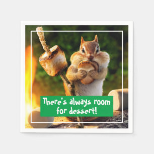 Serviette En Papier Chipmunk Mangant Marshmallow