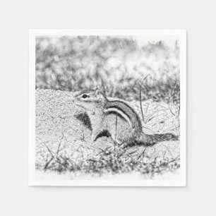 Serviette En Papier Chipmunk Sketch
