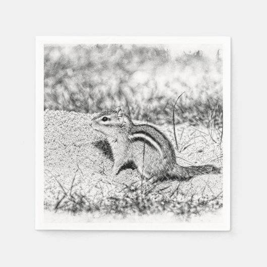 Serviette En Papier Chipmunk Sketch (Devant)