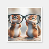 Serviette En Papier Chipmunks avec lunettes noires (Devant)