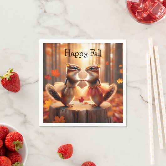 Serviette En Papier Chipmunks d'automne (En situation)