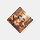 Serviette En Papier Chipmunks d'automne (Coin)