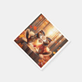 Serviette En Papier Chipmunks d'automne (Coin)