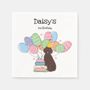 Serviette En Papier Chocolat Aussiedoodé Chien Anniversaire Papier de