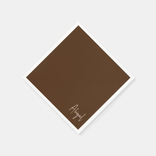Serviette En Papier Chocolat Brown douche personnalisée Cocktail (Coin)