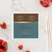 Serviette En Papier Chocolat Brown et sombre Turquoise (En situation)