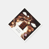 Serviette En Papier Chocolat Brown Whimsical Anniversaire (Coin)