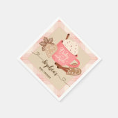Serviette En Papier Chocolat chaud Baby shower d'hiver fille (Coin)