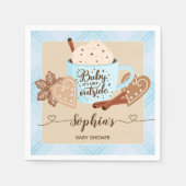 Serviette En Papier Chocolat chaud Baby shower d'hiver garçon (Devant)