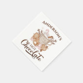 Serviette En Papier Chocolat chaud Beige Noël Nom Papier (Coin)