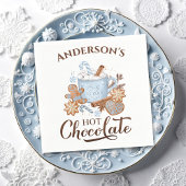 Serviette En Papier Chocolat chaud Bleu Noël Nom Papier serviettes