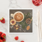 Serviette En Papier Chocolat chaud de Noël (En situation)