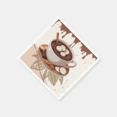 Serviette En Papier Chocolat chaud et biscuits Baby shower d'hiver (Coin)