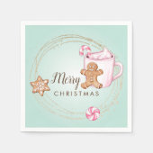 Serviette En Papier Chocolat chaud fête de Noël serviettes (Devant)