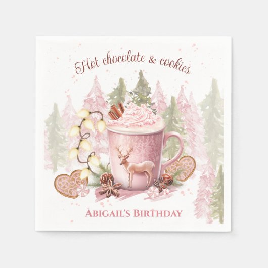 Serviette En Papier Chocolat chaud Noël Anniversaire Papier serviettes (Devant)