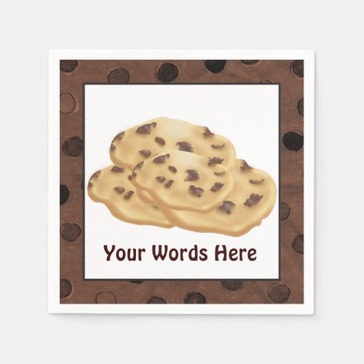 Serviette En Papier Chocolat Chip Cookie ajouter des mots serviettes e (Devant)