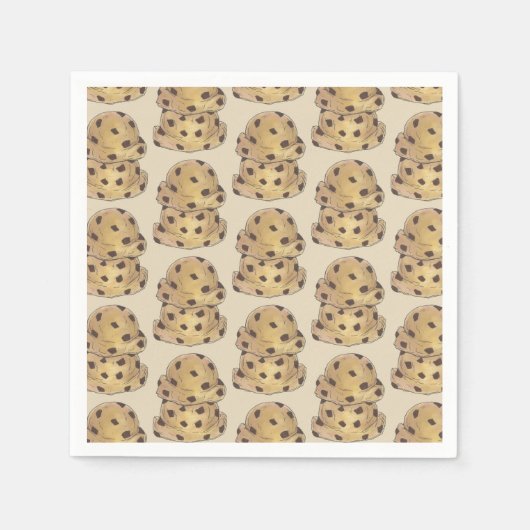 Serviette En Papier Chocolat Chip Cookie Dough Bakery Chef pâtisserie (Devant)
