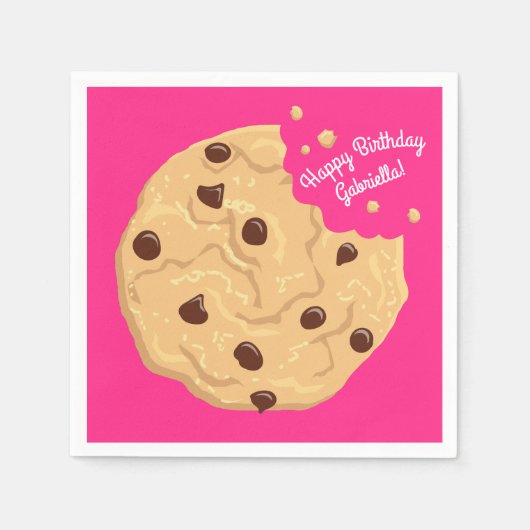 Serviette En Papier Chocolat Chip Cookie Enfants 1er Anniversaire Fête (Devant)