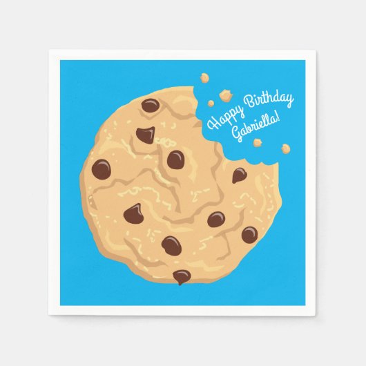 Serviette En Papier Chocolat Chip Cookie Enfants 1er Anniversaire Part (Devant)