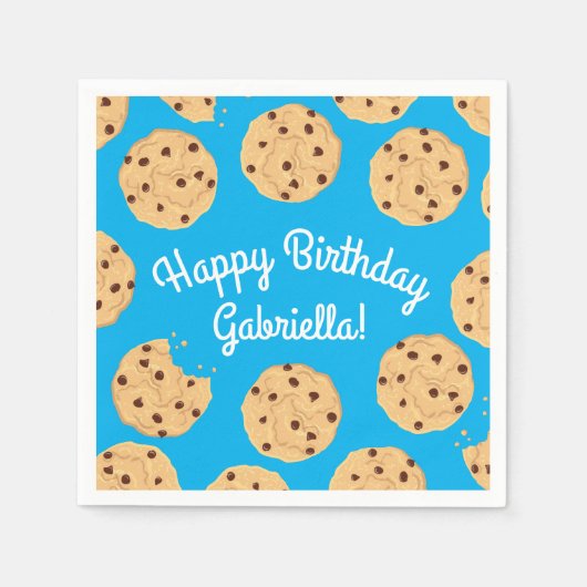 Serviette En Papier Chocolat Chip Cookie Enfants 1er Anniversaire Part (Devant)
