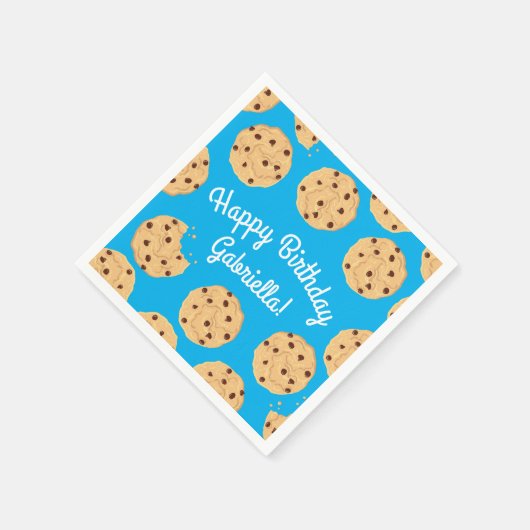 Serviette En Papier Chocolat Chip Cookie Enfants 1er Anniversaire Part (Coin)