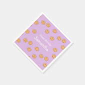 Serviette En Papier Chocolat chips biscuits d'anniversaire violet (Coin)