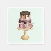 Serviette En Papier Chocolat Drives et Rose Gold Luxury Cake (Devant)