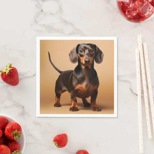 Serviette En Papier Chocolat et chien Tan Dachshund (En situation)