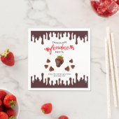 Serviette En Papier Chocolat Fondue Fiesta Coeurs fraises Anniversaire (En situation)