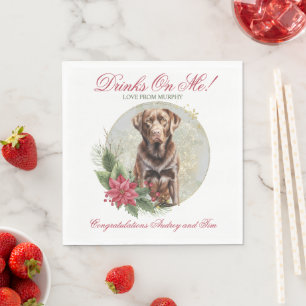 Serviette En Papier Chocolat Lab Noël Mariage Chien Photo