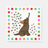 Serviette En Papier Chocolat Labrador fête d'anniversaire Confetti (Devant)